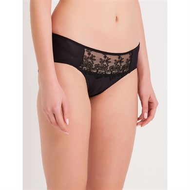 Magic Form 285 Önü Güpürlü Yüksek Bel Külot - Siyah