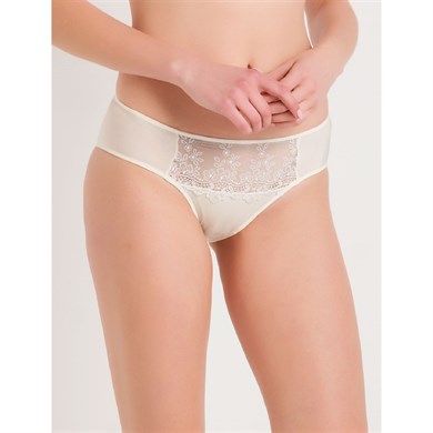 Magic Form 285 Önü Güpürlü Yüksek Bel Külot - Ekru