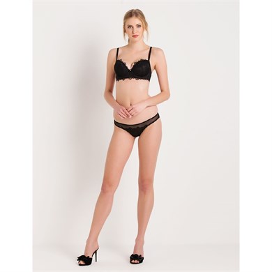 Magic Form 292 Brode Dantelli Geniş Kenarlı Normal Külot - Siyah