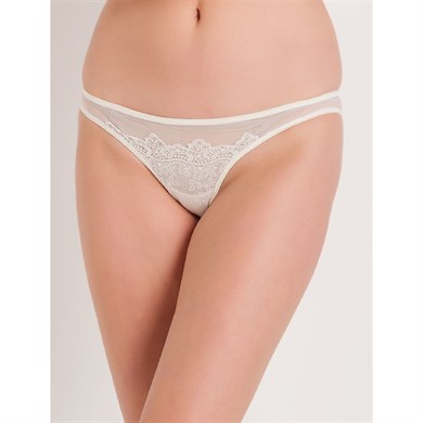 Magic Form 292 Brode Dantelli Geniş Kenarlı Normal Külot - Ekru