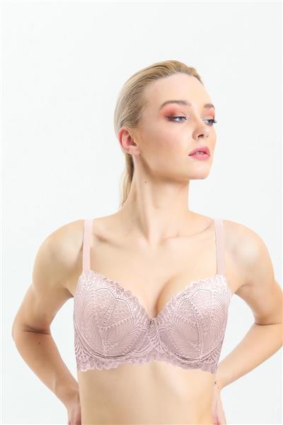 Magic Form 3040 Kadın Dantelli Destekli Sulu Sütyen-Pudra