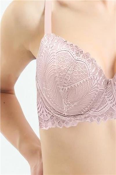 Magic Form 3040 Kadın Dantelli Destekli Sulu Sütyen-Pudra