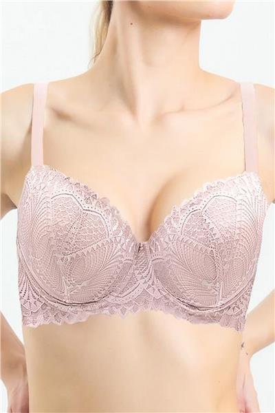Magic Form 3040 Kadın Dantelli Destekli Sulu Sütyen-Pudra