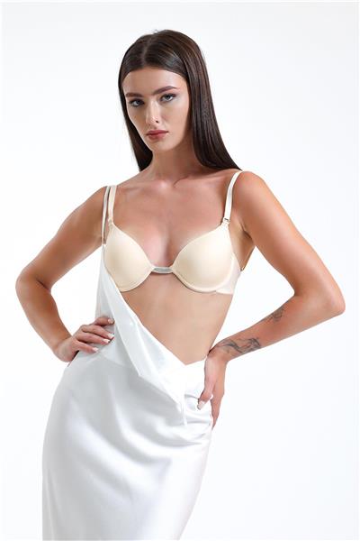 Magic Form 3095 Kadın Taşlı Dekolteli Destekli Sütyen-Ten