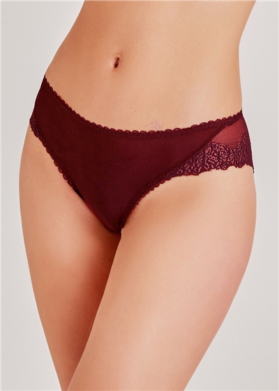 Magic Form 312 Arkası Dantelli Normal Külot-Bordo