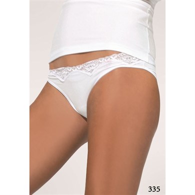 Magic Form 335 Düz Penye Kumaşlı Beli Dantelli Üçlü Paket Normal Külot - Mix