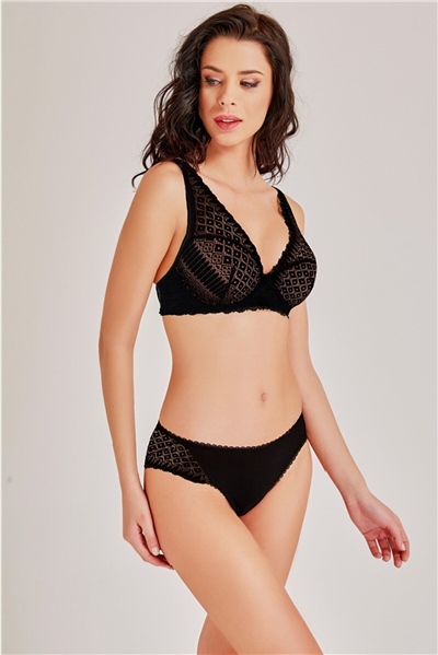 Magic Form 3473 Çıkabilen Dolgulu Dantelli Sütyen-Siyah