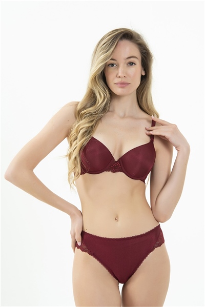Magic Form 3589 Yumuşak Süngerli Dantelli Sütyen-Bordo