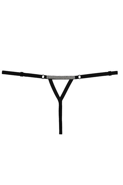 Magic Form 369 Kadın Bedeni Ayarlanabilir Taşlı String Külot-Siyah