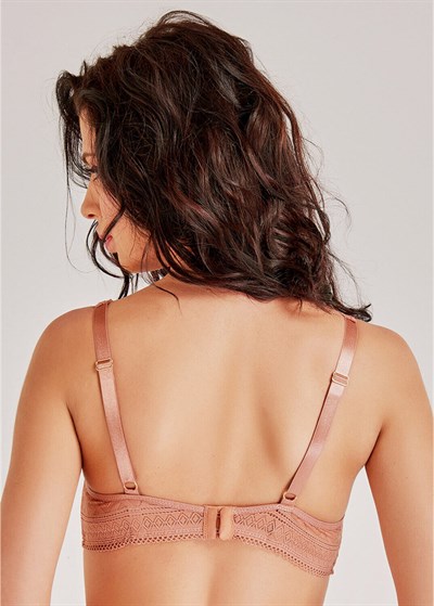 Magic Form 3748 Zigzag Desen Dantelli Süngerli Sütyen - Kiremit