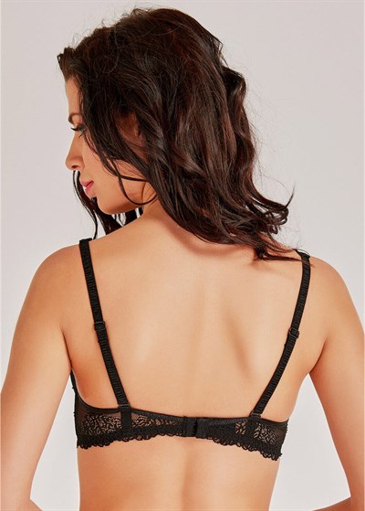 Magic Form 3912 Balenli Dantelli Toparlayıcı Sütyen - Siyah