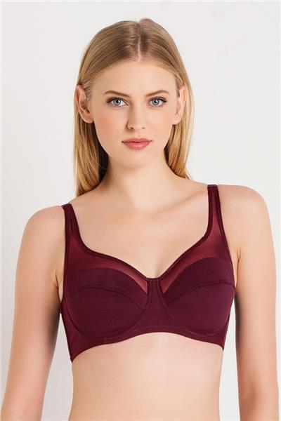 Magic Form 3983 Kadın Tül Detaylı Toparlayıcı Sütyen-Bordo