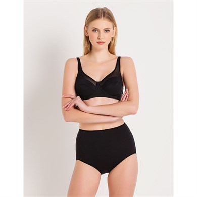 Magic Form 3983 Süngersiz Düz Kumaşlı Toparlayıcı Sütyen - Siyah