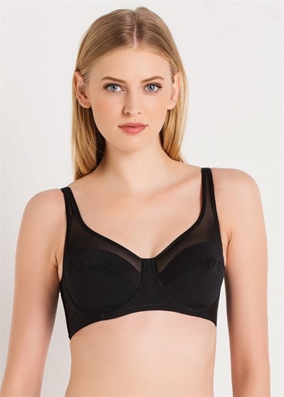 Magic Form 3983 Süngersiz Düz Kumaşlı Toparlayıcı Sütyen - Siyah