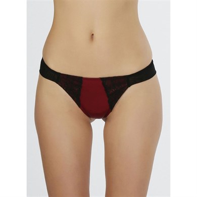 Magic Form 399 Saten Kumaşlı Brazil Külot - Siyah-Bordo