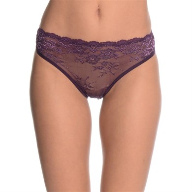 Magic Form 410 Yüksek Belli Dantelli Normal Külot - Mürdüm