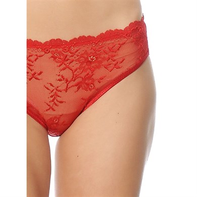 Magic Form 410 Yüksek Belli Dantelli Normal Külot - Bordo