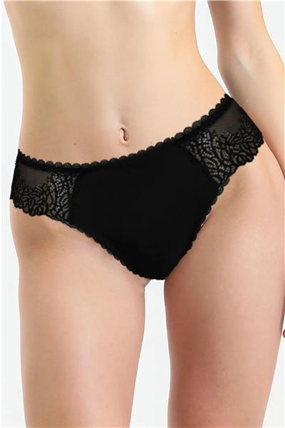Magic Form 412 Kadın Arkası Dantel Brazilyan Külot-Siyah