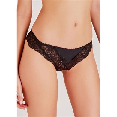 Magic Form 423 Dantelli Kumaş Detaylı Külot - Siyah