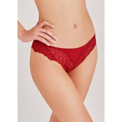 Magic Form 423 Dantelli Kumaş Detaylı Külot - Bordo