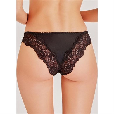 Magic Form 423 Dantelli Kumaş Detaylı Külot - Siyah