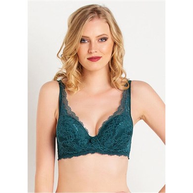 Magic Form 4289 Askısı Dantelli Süngerli Sütyen - Petrol Yeşili