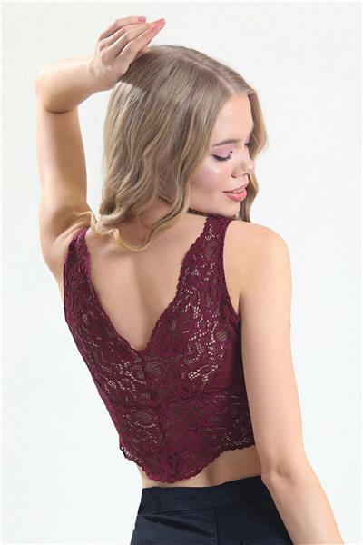 Magic Form 4317 Kadın Dantelli Bralet-Bordo