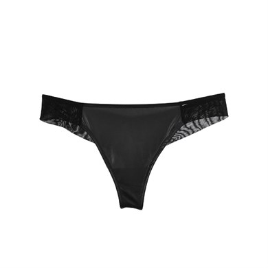 Magic Form 459 Deri Kumaşlı Brazil String Külot - Siyah