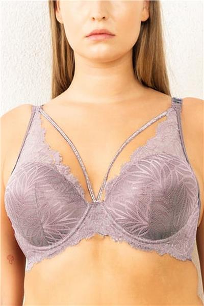 Magic Form 4686 Kadın Taşlı Dantelli Sütyen-Çinko