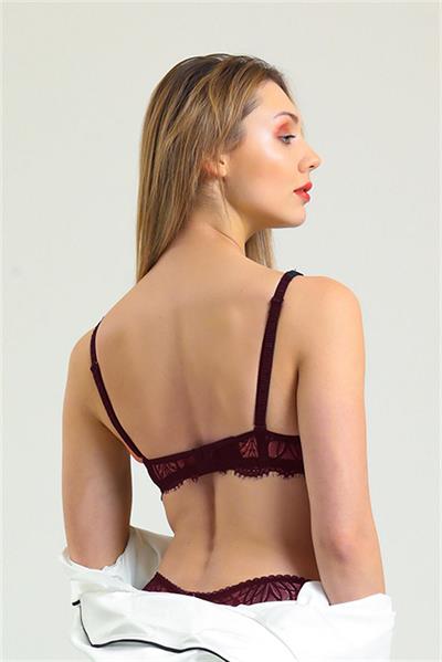 Magic Form 4686 KadınTaşlı Dantelli Sütyen-Bordo