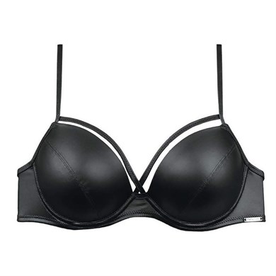 Magic Form 4759 Deri Görünüm Kumaşlı İnce Süngerli Sütyen - Siyah