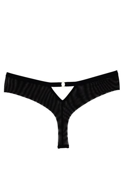 Magic Form 498 Kadın Tül Detaylı Brazil Külot-Siyah