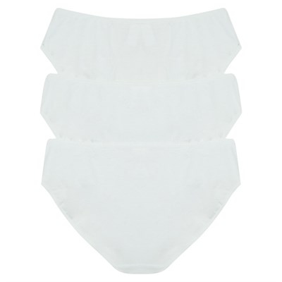 Magic Form 555 Düz Penye Kumaşlı 3 Lü Paket Yüksek Bel Normal Külot-Beyaz