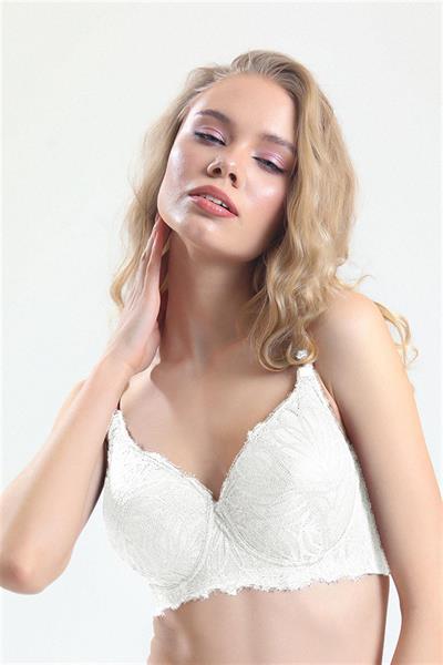Magic Form 5685 Kadın Dantelli Süngerli Büyük Beden Toparlayıcı Sütyen-Ekru