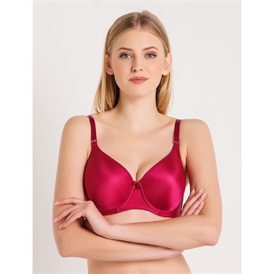 Magic Form 5738 Düz Kumaşlı İnce Süngerli Büyük Beden Toparlayıcı Sütyen - Vişne