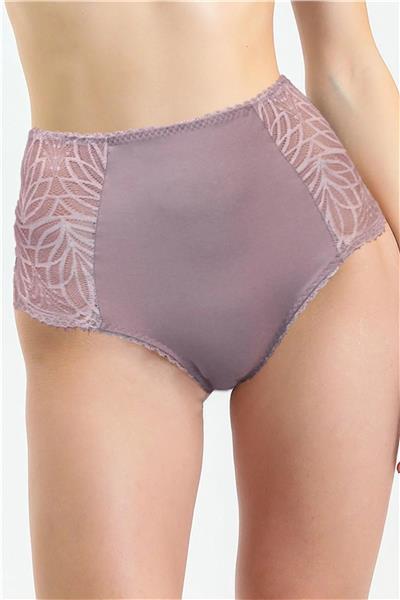 Magic Form 586 Kadın Yüksel Bel Arkası Dantelli Külot-Çinko