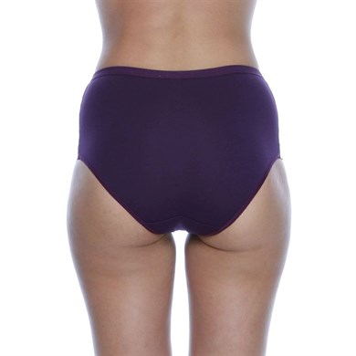 Magic Form 626 Geniş Kenarlı Penye Kumaşlı Az Dantelli Normal Külot - Mürdüm