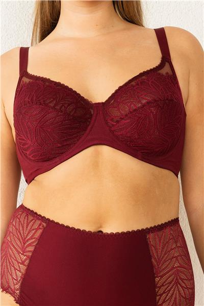 Magic Form 6485 Kadın Askısı Taşlı Dantelli Toparlayıcı Sütyen-Bordo