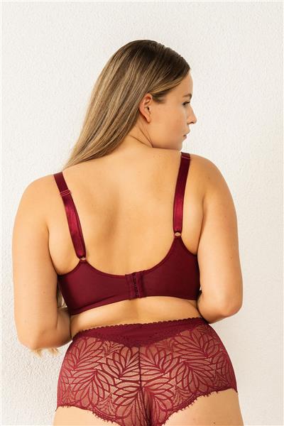 Magic Form 6485 Kadın Askısı Taşlı Dantelli Toparlayıcı Sütyen-Bordo