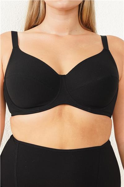 Magic Form 6838 Kadın Penye Desteksiz Balenli Toparlayıcı Sütyen-Siyah