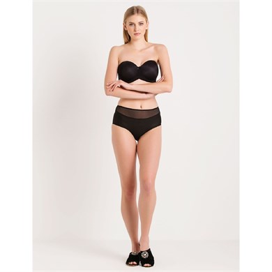 Magic Form 7038 Düz Kumaşlı Büyük Beden İnce Süngerli Askısız Sütyen - Siyah