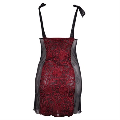 Magic Form 7290 Kadife Kumaşlı Prada Dantelli Gecelik - Bordo