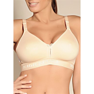 Magic Form 7822 Penye Kumaşlı Süngersiz Sporcu Sütyeni - Ten