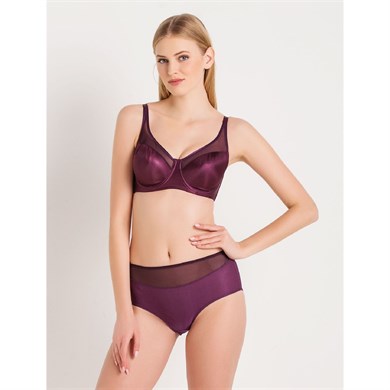 Magic Form 783 Geniş Kenarlı Yüksek Bel Tüllü Külot - Mürdüm