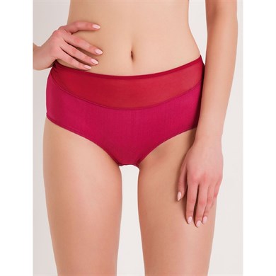 Magic Form 783 Geniş Kenarlı Yüksek Bel Tüllü Külot - Vişne