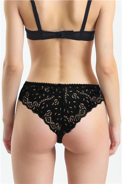 Magic Form 793 Kadın Önü Kumaş Arkası Dantel Külot-Siyah