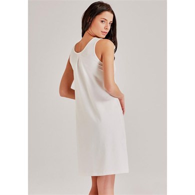 Magic Form 82108 Brodeli Kruvaze Yaka Gecelik - Ekru