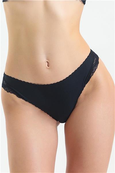 Magic Form 840 Kadın Önü Kumaş Arkası Dantel Külot-Siyah