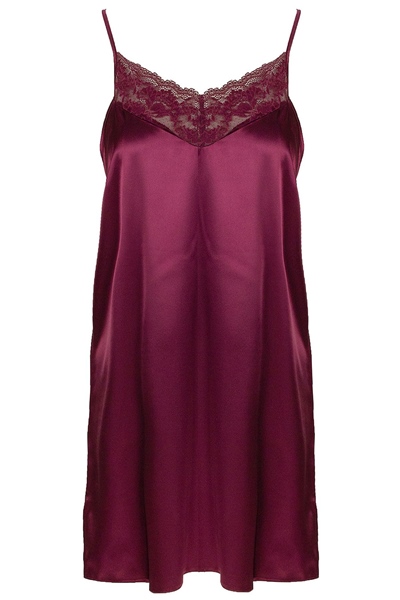 Magic Form 87430 Kadın İp Askılı Saten Gecelik-Bordo