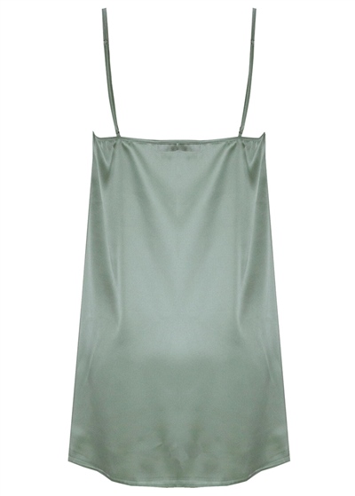 Magic Form 87430 Kadın İp Askılı Saten Gecelik-Nilyeşili